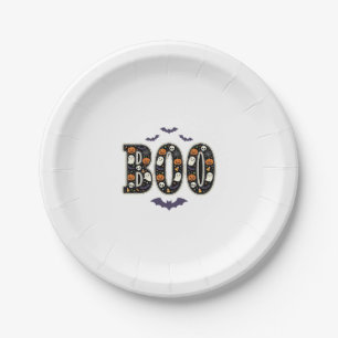 Süßes Halloween Boo Geist Kürbis Design Pappteller