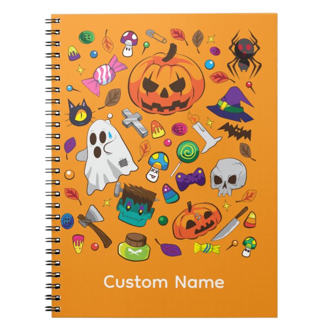 Süßes Halloween-Charakter-Muster Notizblock (Vorderseite)