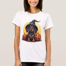 Süßes Halloween-Dachshund-Hexen-T-Shirt – Gruselig