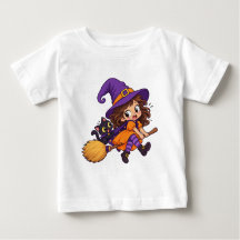 Süßes Halloween-Design mit fliegender Hexe für Bab