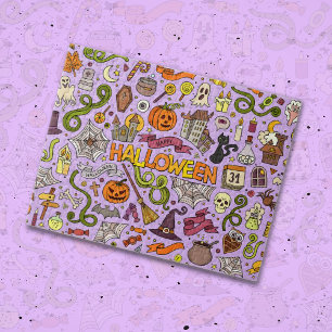 Süßes Halloween-Doodle-Muster
