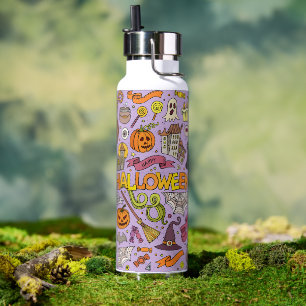 Süßes Halloween-Doodle-Muster Trinkflasche