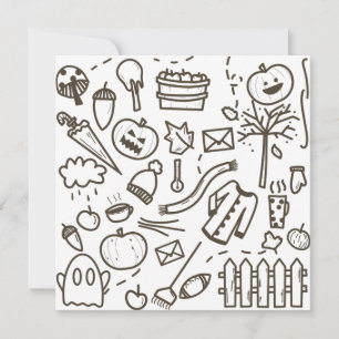 Süßes Halloween-Doodle-Nahtloses Muster, Halloween Feiertagskarte