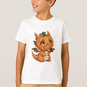 Süßes Halloween-Drache-Kind-Kürbis-T-Shirt T-Shirt