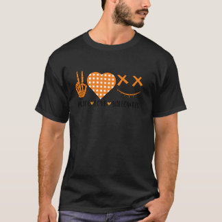 Süßes Halloween Frieden Liebe und Gnom Herbst Mädc T-Shirt