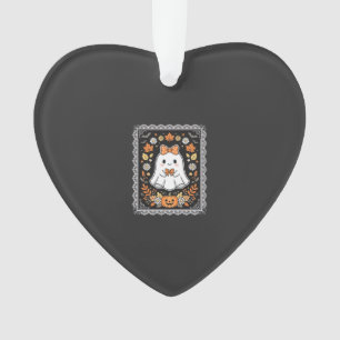 Süßes Halloween-Geist-Kürbis-Blumen-T-Shirt-Design Ornament