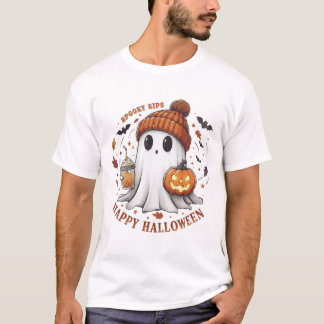 Süßes Halloween-Geist- & Kürbis-Shirt T-Shirt