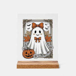 Süßes Halloween-Geist Vintage-Stickerei-Shirt-Desi Acrylschild