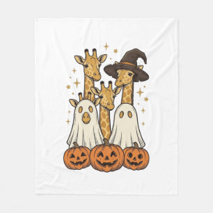 Süßes Halloween-Giraffen-Geister-Kürbis-Shirt-Desi Fleecedecke