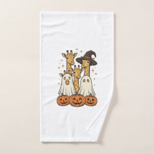 Süßes Halloween-Giraffen-Geister-Kürbis-Shirt-Desi Handtuch
