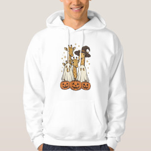 Süßes Halloween-Giraffen-Geister-Kürbis-Shirt-Desi Hoodie