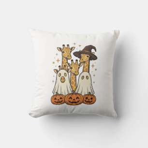Süßes Halloween-Giraffen-Geister-Kürbis-Shirt-Desi Kissen