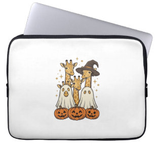 Süßes Halloween-Giraffen-Geister-Kürbis-Shirt-Desi Laptopschutzhülle