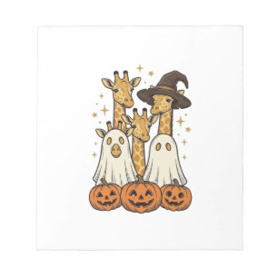 Süßes Halloween-Giraffen-Geister-Kürbis-Shirt-Desi Notizblock
