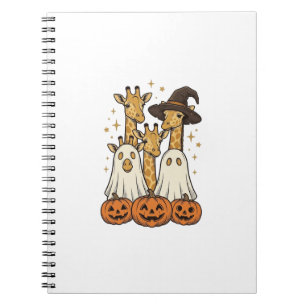 Süßes Halloween-Giraffen-Geister-Kürbis-Shirt-Desi Notizblock