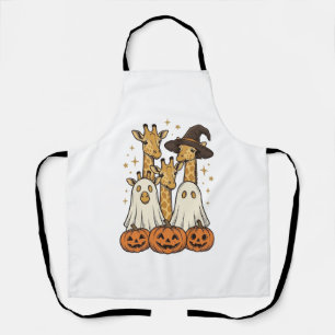 Süßes Halloween-Giraffen-Geister-Kürbis-Shirt-Desi Schürze