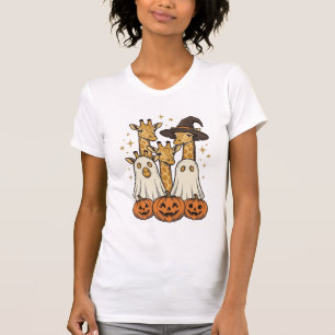 Süßes Halloween-Giraffen-Geister-Kürbis-Shirt-Desi T-Shirt