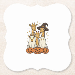 Süßes Halloween-Giraffen-Geister-Kürbis-Shirt-Desi Untersetzer