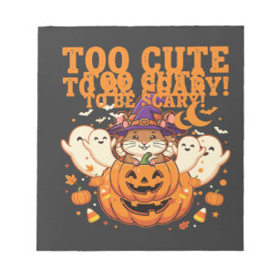 Süßes Halloween Hamster Kürbis Geist Design_1 Notizblock