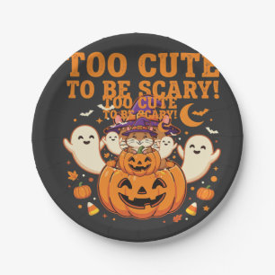 Süßes Halloween Hamster Kürbis Geist Design_1 Pappteller