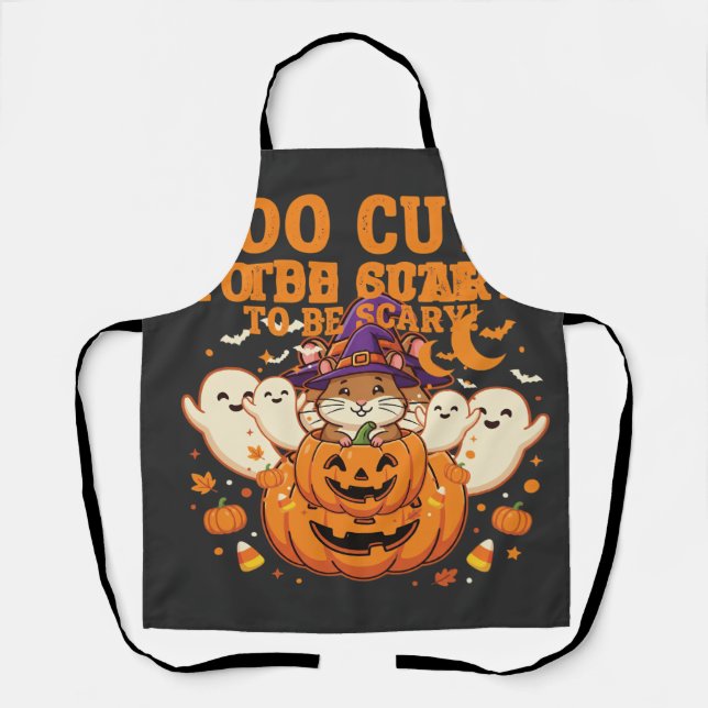 Süßes Halloween Hamster Kürbis Geist Design_1 Schürze (Vorderseite)