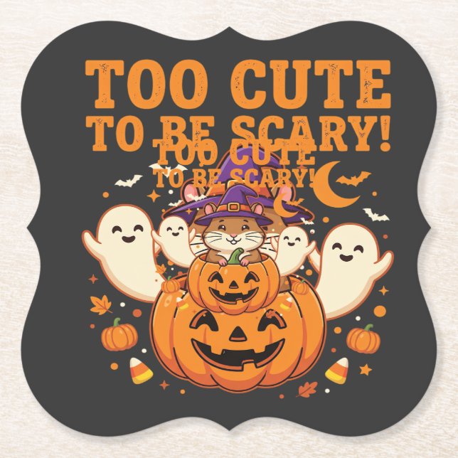 Süßes Halloween Hamster Kürbis Geist Design_1 Untersetzer (Vorderseite)
