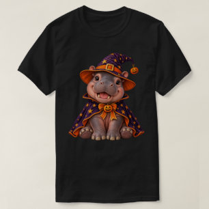 Süßes Halloween-Hexen-Nilpferd-Zauberer-Kostüm T-Shirt