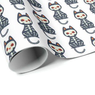 Süßes Halloween-Katzenmuster Geschenkpapier