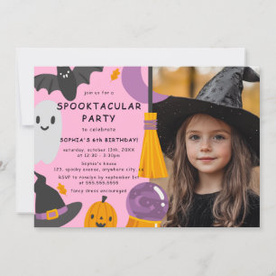 Süßes Halloween-Kindergeburtstagsfoto Einladung