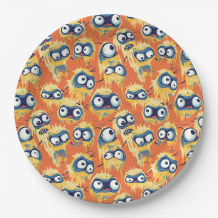 Süßes Halloween-Monster Gelb Orange Pappteller