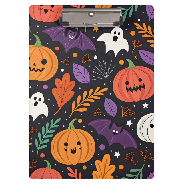 Süßes Halloween-Muster mit magischer Note Klemmbrett (Vorderseite)