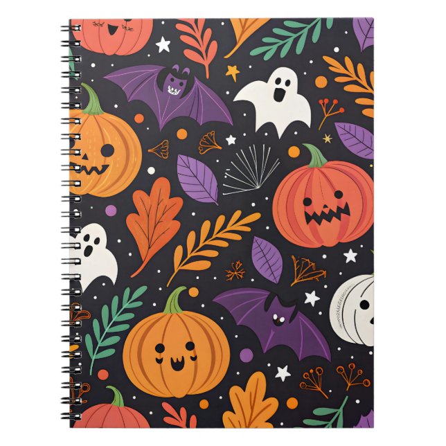 Süßes Halloween-Muster mit magischer Note Notizblock (Vorderseite)