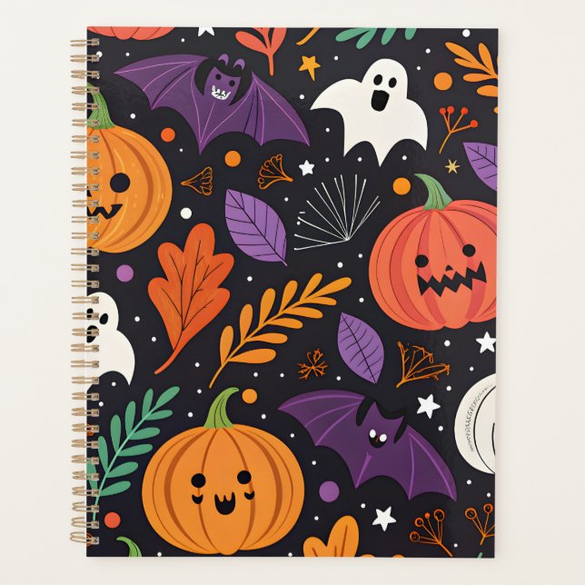 Süßes Halloween-Muster mit magischer Note Planer (Vorderseite)