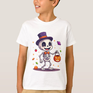 Süßes Halloween-Skelett-Bonbon-T-Shirt-Design T-Shirt