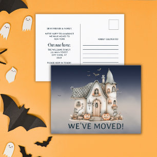 Süßes Halloween-Themen-Spookhaus Änderung der Adre Ankündigungspostkarte