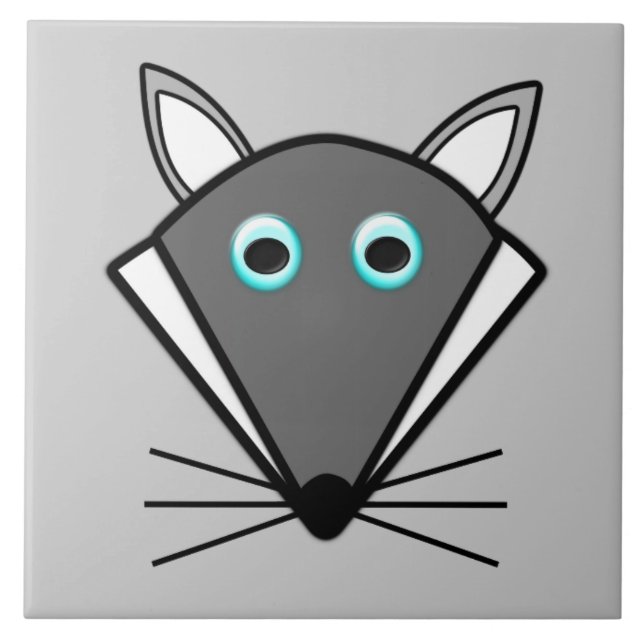 Süßes Halloween-Wolf-Fliese Fliese (Vorderseite)