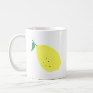 Süßes handgezeichnetes gelbes Zitronenfrucht-Gesch Kaffeetasse