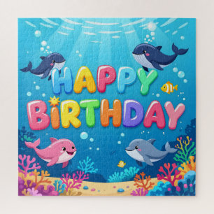 Süßes Happy Birthday nautischer Delfin