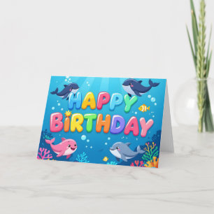 Süßes Happy Birthday nautischer Delfin Karte