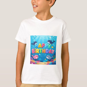 Süßes Happy Birthday nautischer Delfin T-Shirt