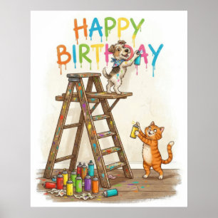 Süßes Happy Birthday Poster