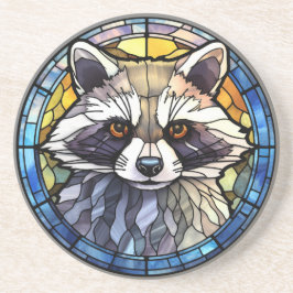 Süßes Hartglas Frisky Raccoon Getränkeuntersetzer