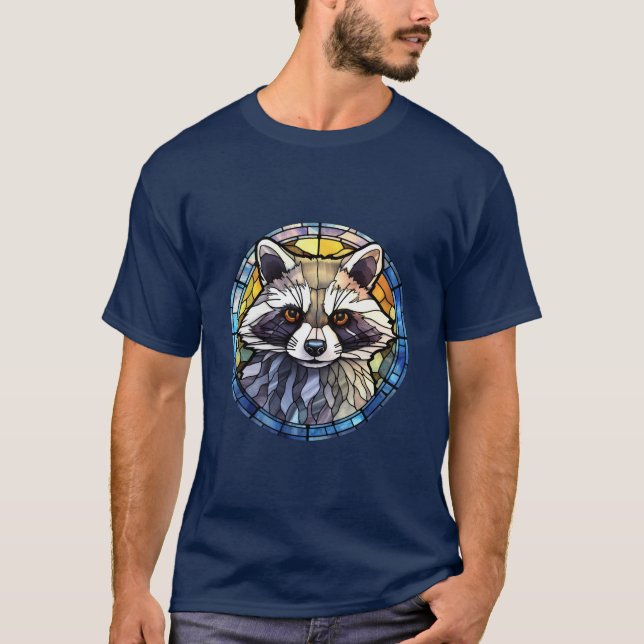 Süßes Hartglas Frisky Raccoon T-Shirt (Vorderseite)