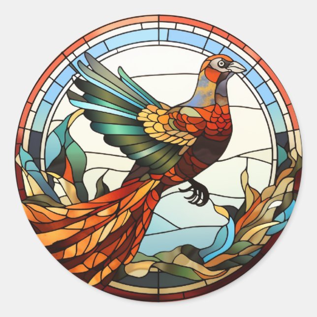 Süßes Hartglas Golden Pheasant Runder Aufkleber (Vorderseite)