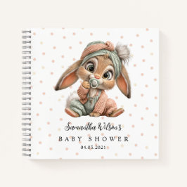 Süßes Häschen-Baby-Party-Gästebuch Notizbuch