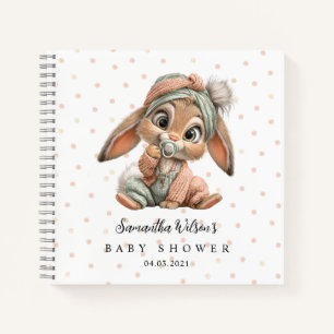 Süßes Häschen-Baby-Party-Gästebuch Notizbuch