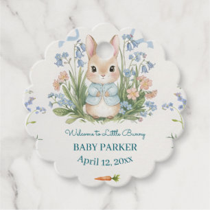 Süßes Häschen Frühlingsblumen Personalisierte Baby Geschenkanhänger