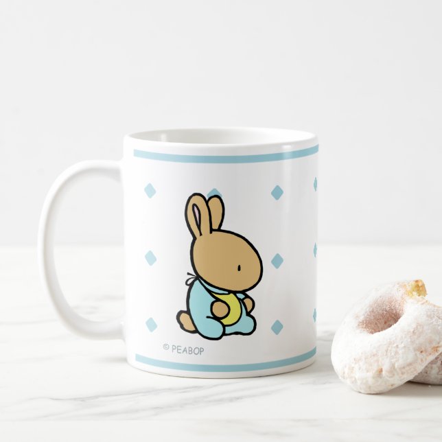 Süßes Häschen, klassische Tasse mit Diamantmuster (Mit Donut)