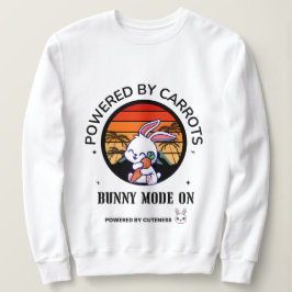 Süßes Häschen umarmt Karotte Retro-Sonnenuntergang Sweatshirt