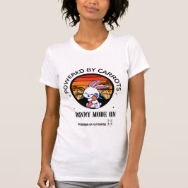 Süßes Häschen umarmt Karotte Retro-Sonnenuntergang T-Shirt